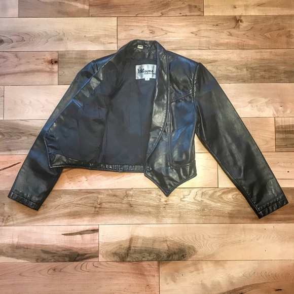 Vintage Leather Tuxedo Jacket Gypsy Cropped Bolero - Picture 3 of 4